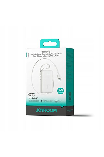NO BRAND POWERBANK JOYROOM 10000MAH CABLU RETRACȚIONABIL USB-C LIGHITNING 35W...