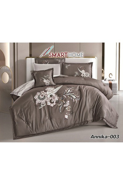 smart home Summer Nefirin 7-Piece Double-Sided Bedspread with Elegant Rose Em...