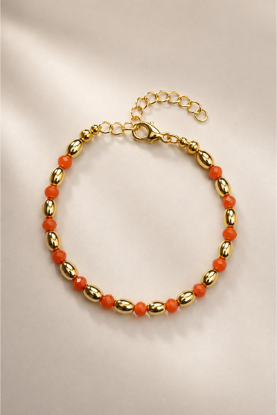Alexis Carrel Mona Gold Orange Beaded Women's Bracelet
