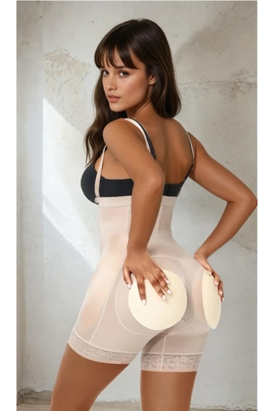 TaliedeViespe Body Modelator Nude HIGH WAIST cu Fese si Solduri Proeminente C...