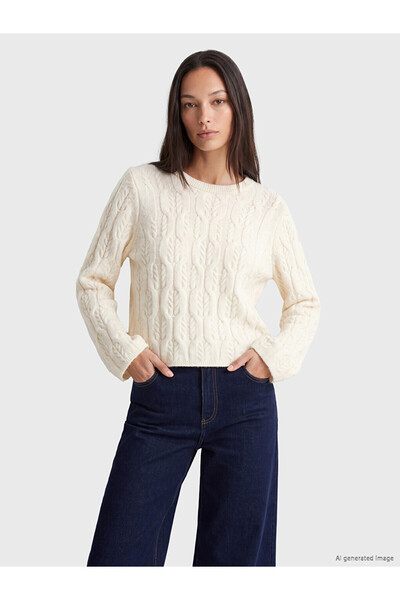 LC Waikiki Peak New Season Ecru Knitted Women's Sweater