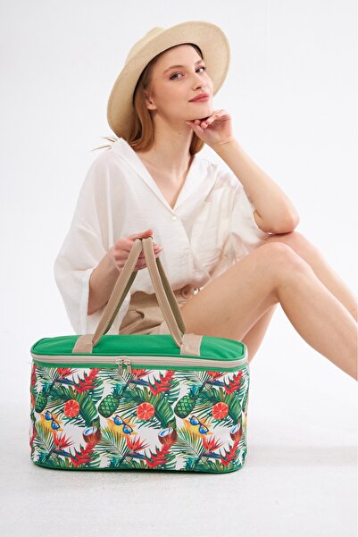 D'VERS 22 Liter Green Picnic/Camping Bag BasketThermal Thermos Bag (HOT-COLD ...