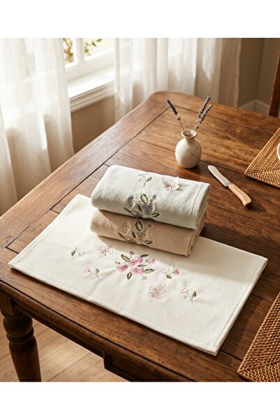 Arliva Home Leptir 3D izvezeni baršunasti set od 3 komada 50x85 cm ručnika za...
