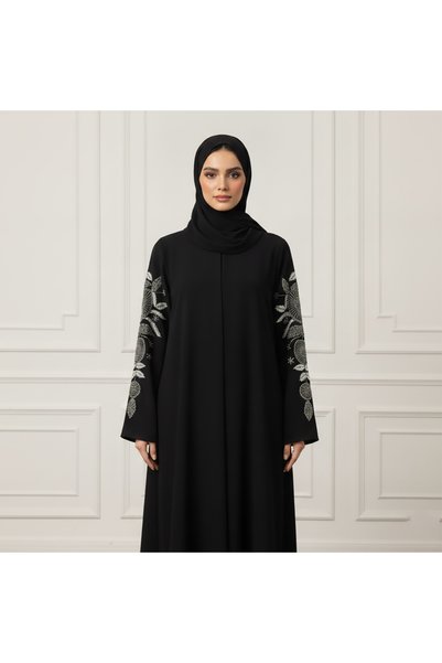 Nukhbaa Botanical Sleeve Abaya – Nida Fabric