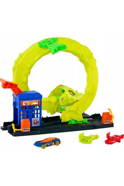 HOT WHEELS PIESE DE CARSĂ SPIRALĂ TIP ȘARPE + MAȘINĂ 4+