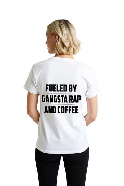 PayBuy Women's Music Themed Printed T-Shirt Gangsta Rap and Coffee Design Sho...