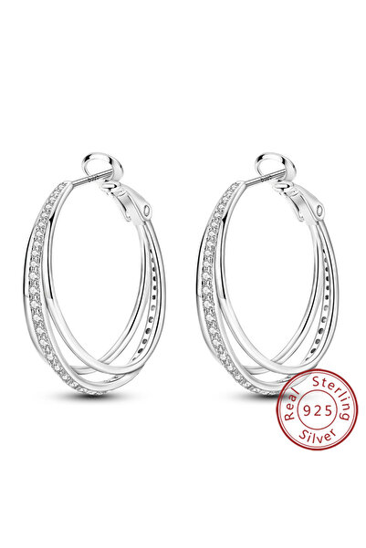 Choice28 KTE215 Hot Sales 925 Sterling Silver Hoop Earring Sparkling Star Moo...
