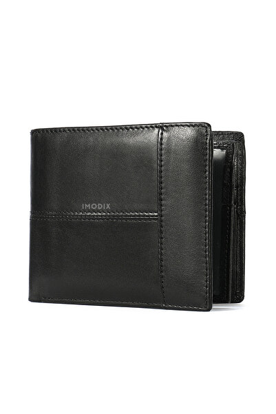 IMODIX Men's Genuine Leather Wallet , RFID Protection for Cards, ID Card Pock...