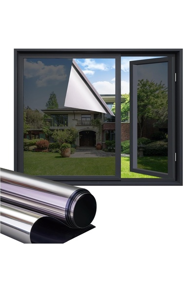 Generic Brand Film miroir fenêtre fără colle 45×200cm negru argent, protectio...