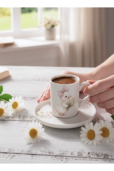 Rolin Design Sevimli Ördek Beyaz Kahve Fincanı 110ml