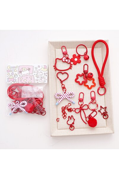 Choice4 color6 Multi Color Cute Keychain Charms Mixed Style Metal Key Ring Wi...
