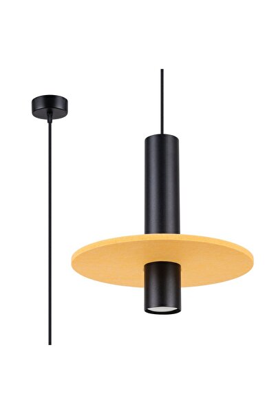 SOLLUX PELTA 1 lampă suspendată negru/galben