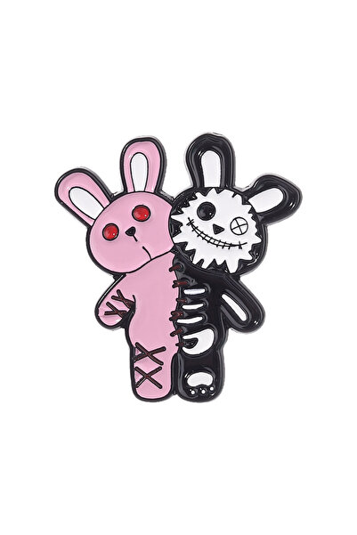 choice2 style 1 Stitched Plush Pastel Goth Horror Doll Enamel Pin Punk Teddy ...