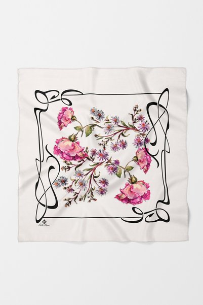 Silk Home Pudră cu model floral tip bandană