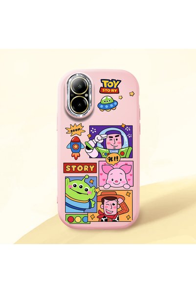 ucuc Realme C67 4g Compatible Shock-Absorbing Camera Protected Pink Silicone ...