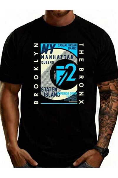 4CR Quick LookLocalCasual Urban Style Men's T-Shirt New York City Boroughs,Me...