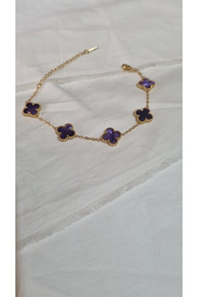 asd accessory 4 Yaprak Yonca Şans Çift Taraflı Bileklik 17cm+5cm