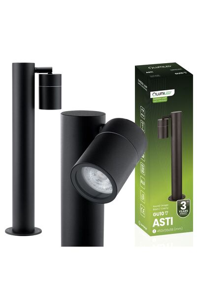Lumiled Lampă de grădină tip stâlp, proiector exterior, 45 cm, GU10, ASTI
