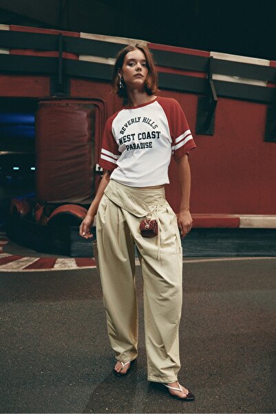 Stradivarius Bel detaylı hacimli kargo pantolon