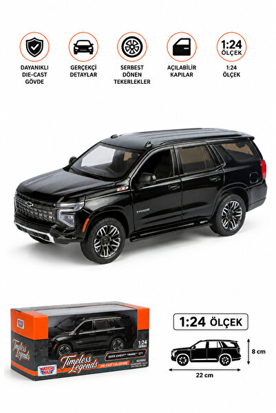 craftivio 1:24 Chevrolet Chevy Tahoe Z71 2025 Black Diecast Metal Model Car