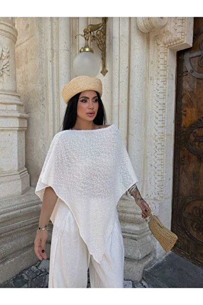VIORA FASHION Asimetrik Kayık Yaka Triko