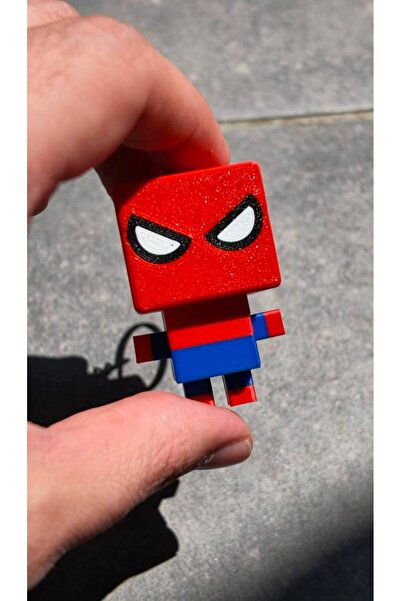Pocket People Spiderman Örümcek Adam Clicker Anahtarlık – 3D Baskı Fidget Str...