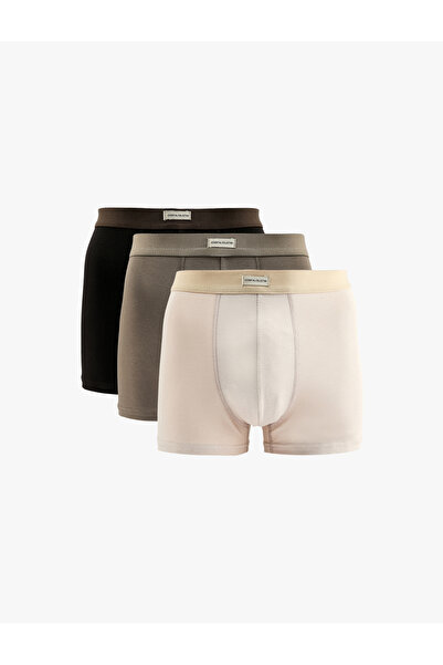 Koton Label Detailed Cotton 3-Piece Boxer Set
