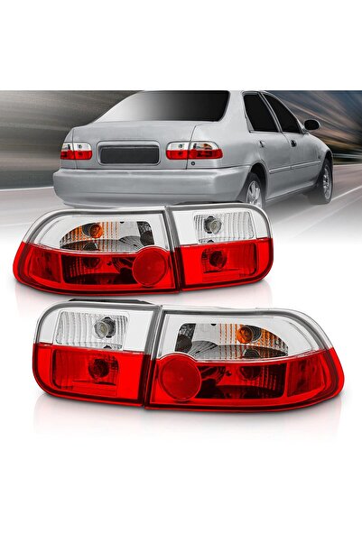 X POWER TUNİNG HONDA CİVİC 1992-1995 SEDAN 4.KAPI KIRMIZI BEYAZ ARKA STOP
