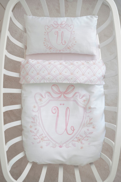 NOU Mother's Side Duvet Cover Set (60X100) - Noble Series - Pink - Letter U