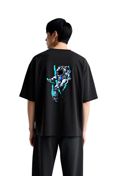 PayBuy Men's Oversize T-Shirt Skateboarding Astronaut Print Shining Traces Dy...