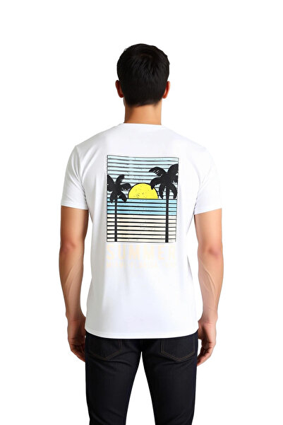 PayBuy Men's Retro Nostalgia Printed T-Shirt Miami Florida Themed Daily Casua...