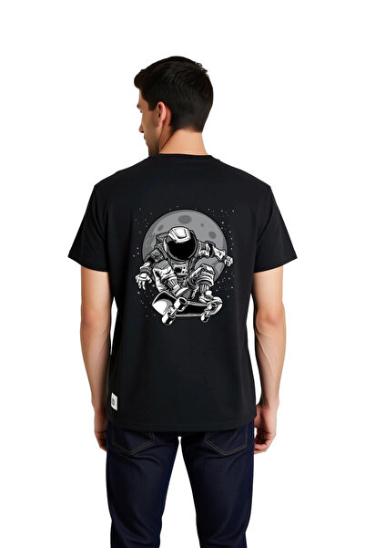 PayBuy Men's Astronaut Skateboard Moon Themed Printed Graphic T-Shirt Relaxed...