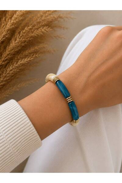 BIJUTERI Gold Detailed Bone Modern Bracelet