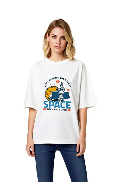 PayBuy Tricou supradimensionat pentru femei cu imprimeu Space Adventure 1975 ...