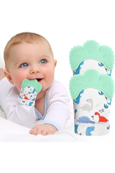 Vicloon 2Pack Silicone Teething Mitt, Soothing Infant Teething Mitten Pain Re...