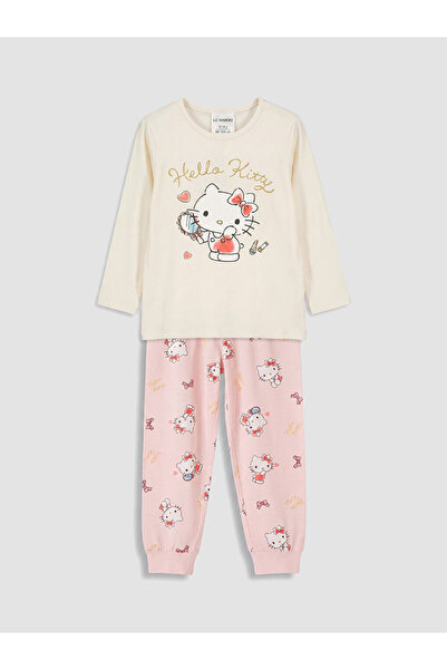 LC Waikiki Hello Kitty Zero Roba Collar Girl's Pajama Set for Style Enthusias...