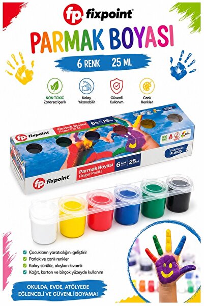 Artlantis Parmak Boya 6 Renk 1 Adet Fix Point 25 ml 6 lı Parmak Boyası Resim ...