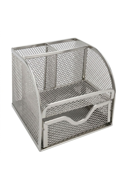 Bafix Tabletop Pen Holder 4-Piece Metal Gray