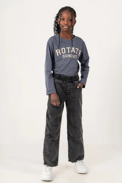 GİYİCEM TEKSTİL Girl's City Style Jeans with Elastic Waist 2229