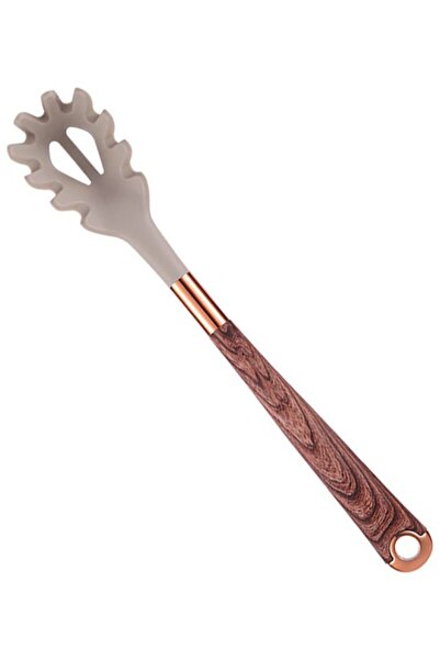 STARSTAR Long-handled pasta spoon with serrated edges for hanging, wood color...