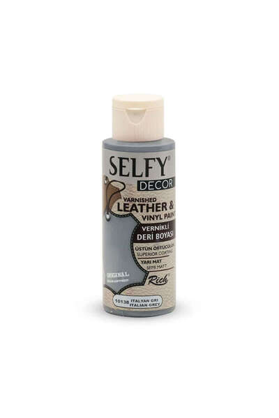 Rich Selfy Decor Vernikli Deri Boyası 120 ml İtalyan Gri 10138