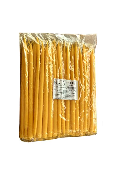 LCA Set 2 x Lumanari Menaj cu Varf Portocaliu, Conice, 1000 g