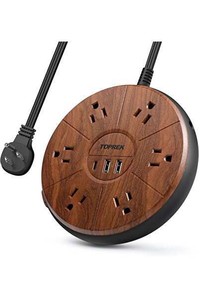 TOPREK 4 Plug Extension Lead with Ultra Wide Pitch Socket, Individual Switche...