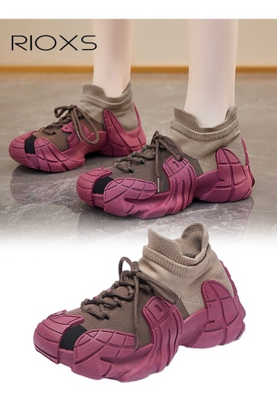 RIOXS Women's Trainers, Classic Chunky Sneakers for Women, Comfy Breathable F...