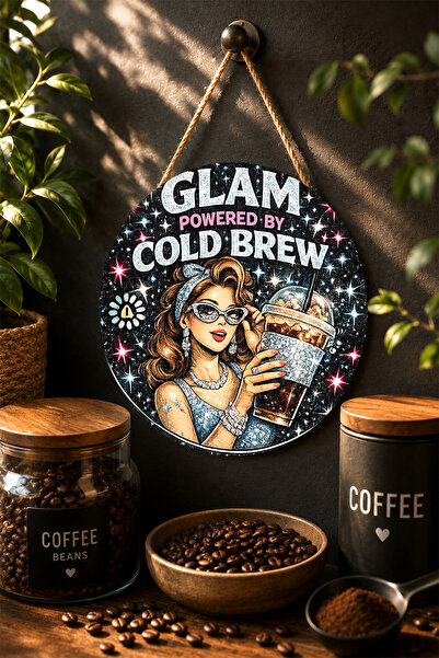 Mayeka Glam Powered By Cold Brew Λαμπερό Στρογγυλό Τραπέζι MDF σε στυλ Pin-Up...
