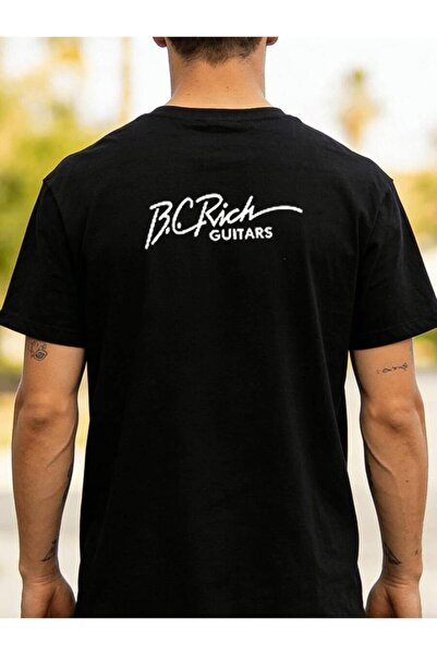 2BIR تي شيرت رجالي بشعار BC Rich Guitars، تي شيرت أسود كلاسيكي بأكمام قصيرة ل...