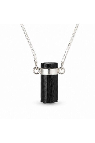 craftmystic 925 Silver Necklace with Unrefined Black Tourmaline - Protection ...