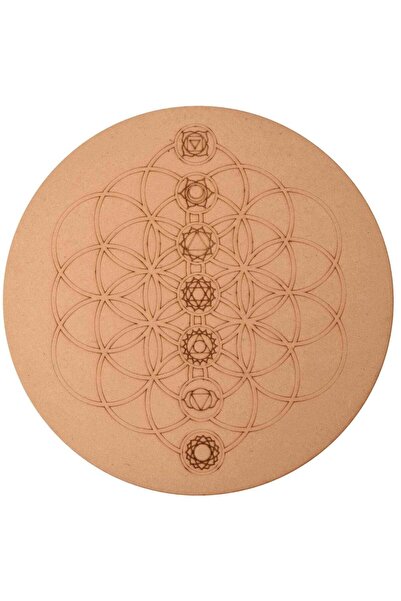 craftmystic Placa pentru Cristale cu Geometrie Sacra pentru Cele Sapte Chakre...
