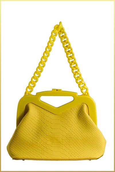 birizmoda Shin Women's Patterned Scholarship Hand and Shoulder Bag - Yellow