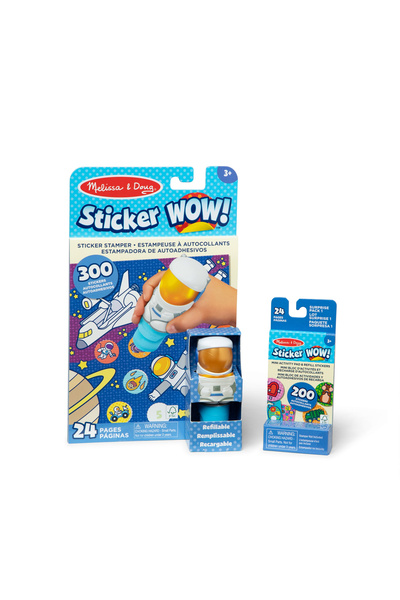Melissa and Doug Sticker WOW! Astronaut Bundle ( New Refill)